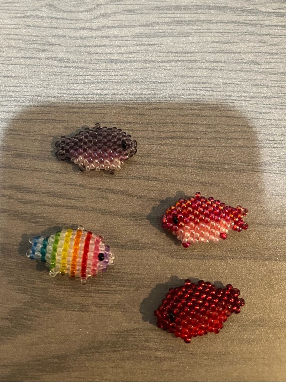 Handmade mini beaded fish